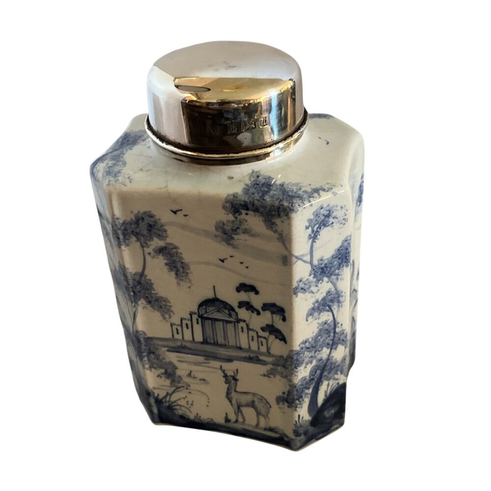 Hand‑Painted Ceramic Tea Caddy – Deborah Sears Isis Ceramics Highgrove England